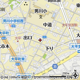愛知県岡崎市大平町出口33周辺の地図