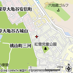 京都府京都市伏見区桃山紅雪町4周辺の地図