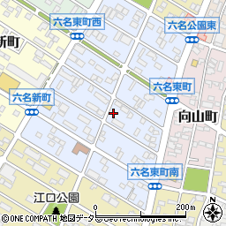 愛知県岡崎市六名東町4-23周辺の地図