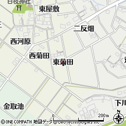 愛知県岡崎市上佐々木町東菊田周辺の地図