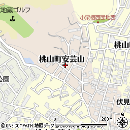 京都府京都市伏見区桃山町安芸山28-57周辺の地図