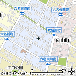 愛知県岡崎市六名東町4-16周辺の地図