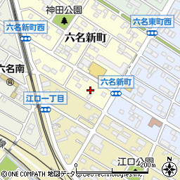 愛知県岡崎市六名新町5周辺の地図