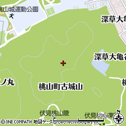 京都府京都市伏見区桃山町古城山周辺の地図