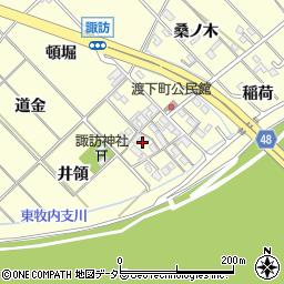 愛知県岡崎市渡町（諏訪）周辺の地図