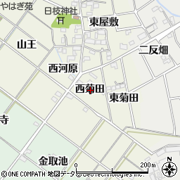 愛知県岡崎市上佐々木町西菊田周辺の地図