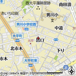 愛知県岡崎市大平町出口周辺の地図