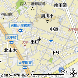 愛知県岡崎市大平町出口41周辺の地図
