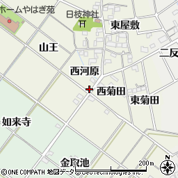 愛知県岡崎市上佐々木町西河原14周辺の地図