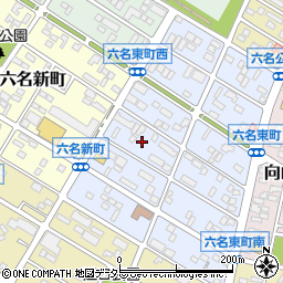 愛知県岡崎市六名東町9周辺の地図