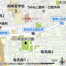 奈良井公園北東周辺の地図