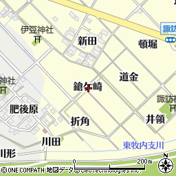 愛知県岡崎市渡町鎗ケ崎周辺の地図