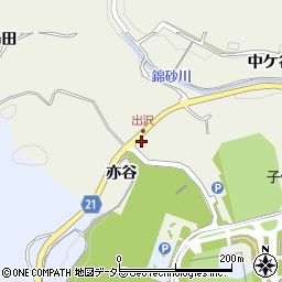 愛知県新城市出沢（亦谷）周辺の地図