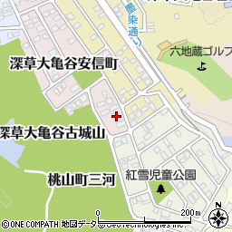 京都府京都市伏見区深草大亀谷安信町49周辺の地図