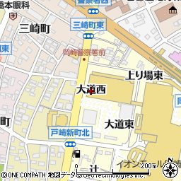 愛知県岡崎市戸崎町（大道西）周辺の地図