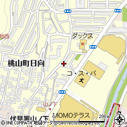 京都府京都市伏見区桃山町日向12-21周辺の地図