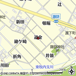 愛知県岡崎市渡町道金周辺の地図
