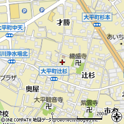 愛知県岡崎市大平町辻杉16周辺の地図