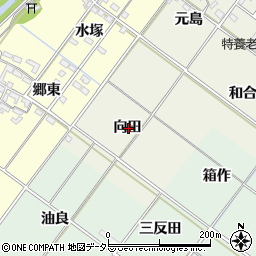 愛知県岡崎市上佐々木町向田周辺の地図