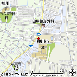京都市　公設民営児童館神川児童館周辺の地図