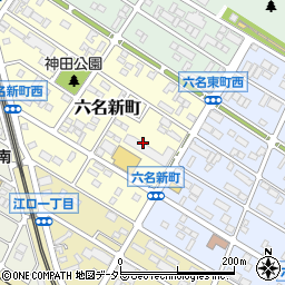 愛知県岡崎市六名新町4周辺の地図