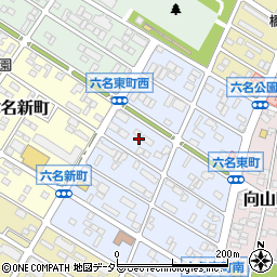 愛知県岡崎市六名東町10周辺の地図
