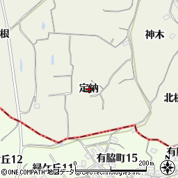 愛知県知多郡東浦町藤江定納周辺の地図