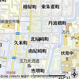 京都府京都市伏見区北尼崎町周辺の地図