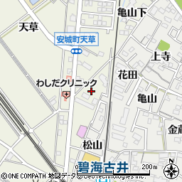 愛知県安城市安城町（亀山）周辺の地図