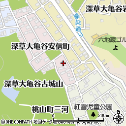 京都府京都市伏見区深草大亀谷安信町44周辺の地図