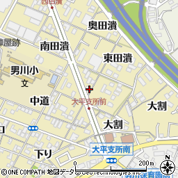 愛知県岡崎市大平町回り戸周辺の地図