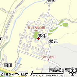 愛知県岡崎市茅原沢町茅生周辺の地図