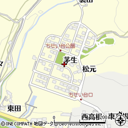 愛知県岡崎市茅原沢町（茅生）周辺の地図