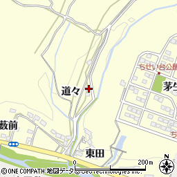 愛知県岡崎市茅原沢町道々周辺の地図