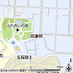 愛知県知多郡阿久比町板山比沙田周辺の地図