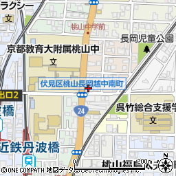 京都府京都市伏見区桃山長岡越中南町117周辺の地図