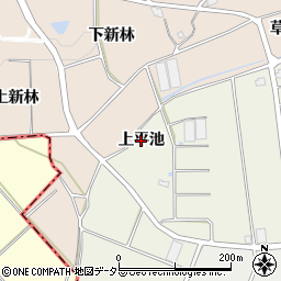 愛知県阿久比町（知多郡）卯坂（上平池）周辺の地図