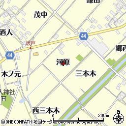 愛知県岡崎市島坂町河原周辺の地図