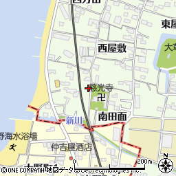 愛知県知多市大草四方田2周辺の地図