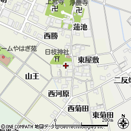 愛知県岡崎市上佐々木町西屋敷周辺の地図
