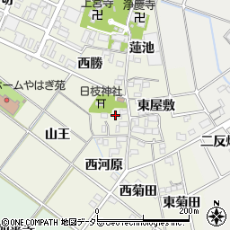愛知県岡崎市上佐々木町（西屋敷）周辺の地図