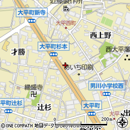 吉野家１号線岡崎東店周辺の地図
