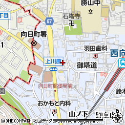 京都府向日市上植野町馬立周辺の地図