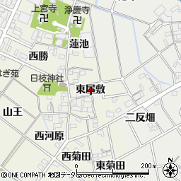 愛知県岡崎市上佐々木町東屋敷周辺の地図