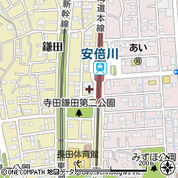 安倍川駅西口駐輪場周辺の地図