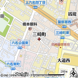 愛知県岡崎市三崎町周辺の地図