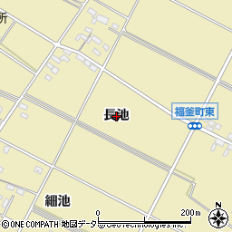 愛知県安城市福釜町（長池）周辺の地図