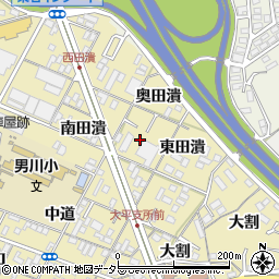 愛知県岡崎市大平町東田潰周辺の地図