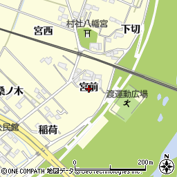 愛知県岡崎市渡町宮前周辺の地図