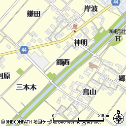 愛知県岡崎市島坂町郷西周辺の地図